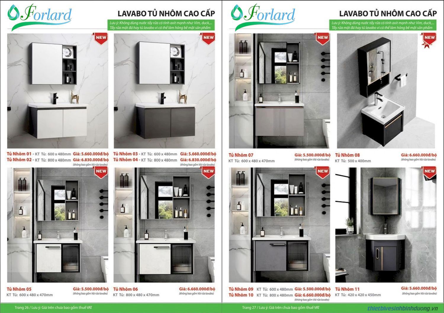 Thiết bị vệ sinh FORLARD Catalogue và Bảng giá mới nhất /Page 13